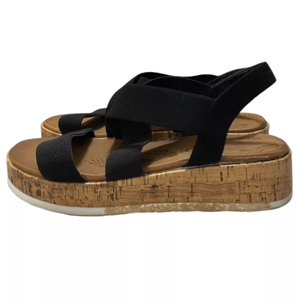 POP Strappy Platform Sandals Women’s Size 8 M Black Shoes